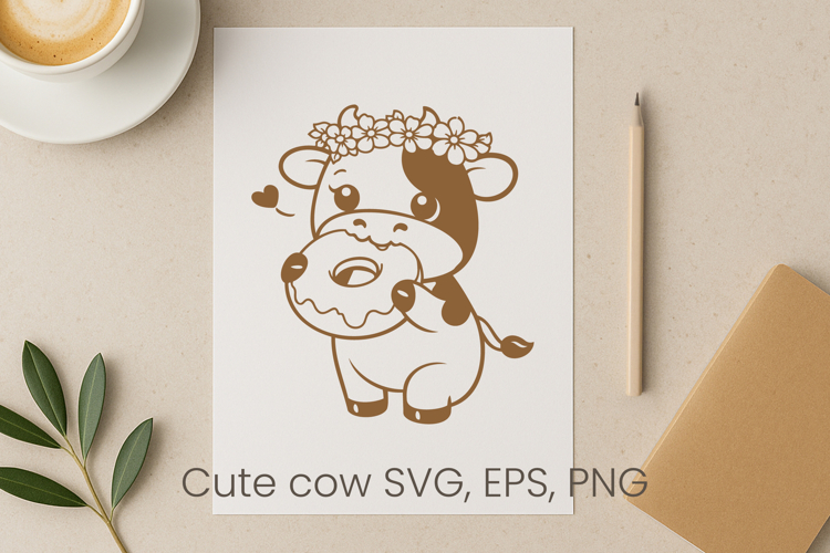 Cute highland cow SVG design | Farm animal SVG silhouette