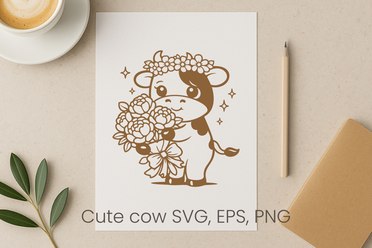 Cute highland cow SVG design | Farm animal SVG silhouette