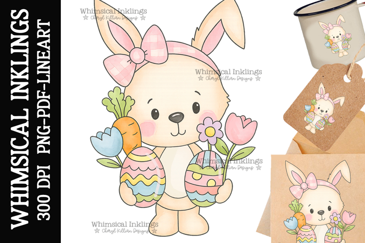 Cute Easter Bunny Sublimation Clipart