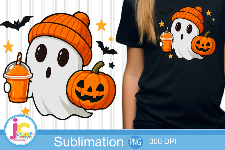Cute Halloween Ghost Sublimation Design