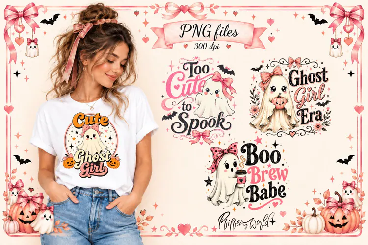 Too Cute to Spook PNG | Girly Halloween Sublimations