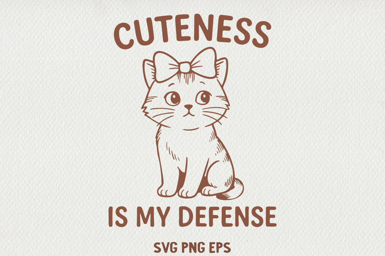 Sarcastic Cat Illustration Funny Lazy Line Art Kitty SVG PNG