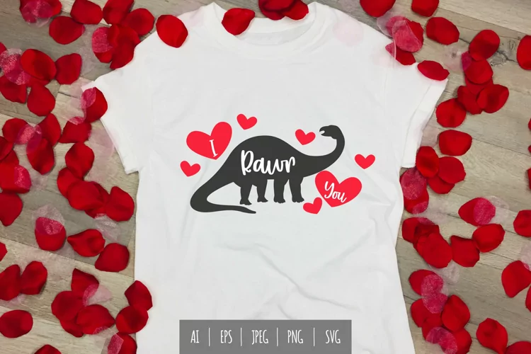 I Rawr You with Brontosaurus Sublimation
