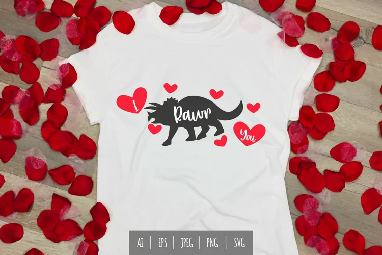 I Rawr You with Triceratops Sublimation