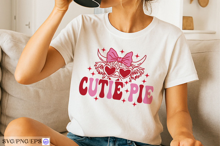Valentine Cutie Pie SVG PNG T-shirt Design