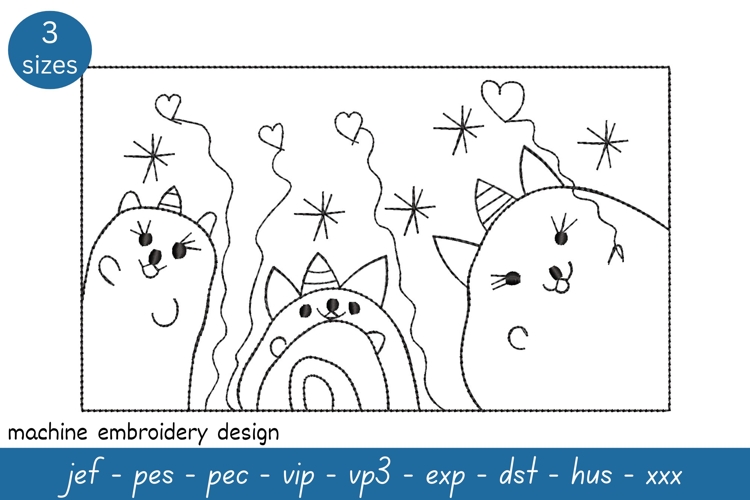 Cuties sketch embroidery file