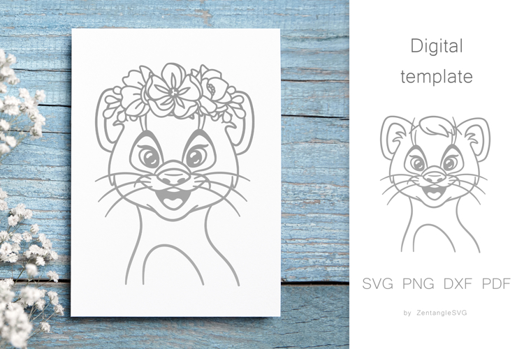 Otter in flower crown, Cute Baby Animal SVG cut files