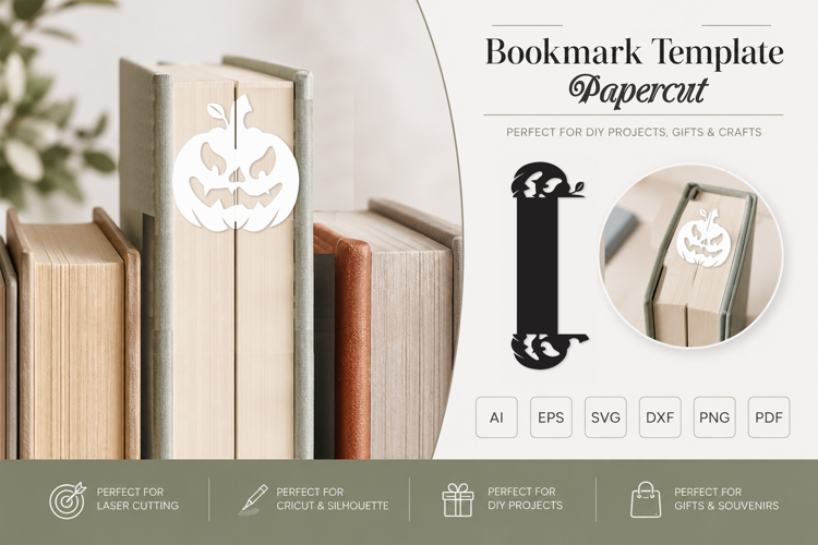 Cutout Halloween Pumkin Bookmark Papercut