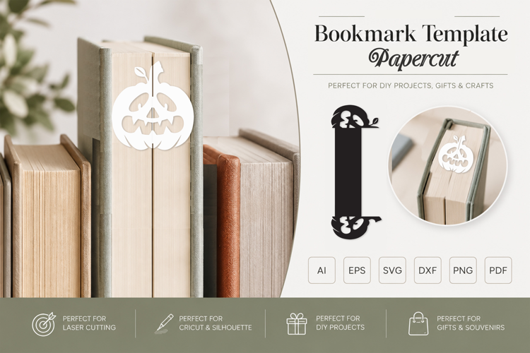 Cutout Halloween Pumkin Bookmark Papercut