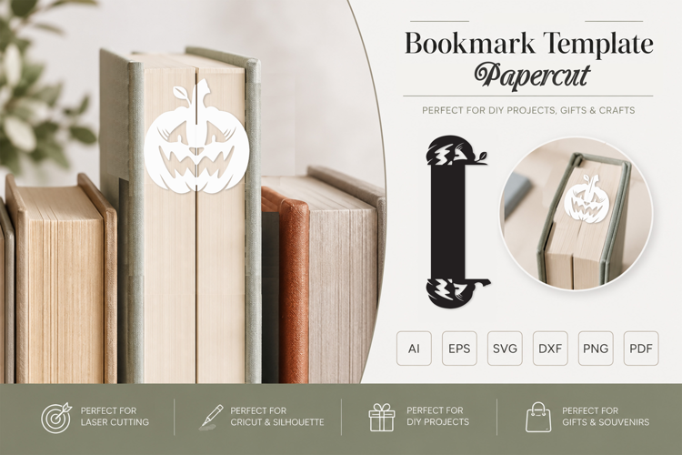 Cutout Halloween Pumkin Bookmark Papercut