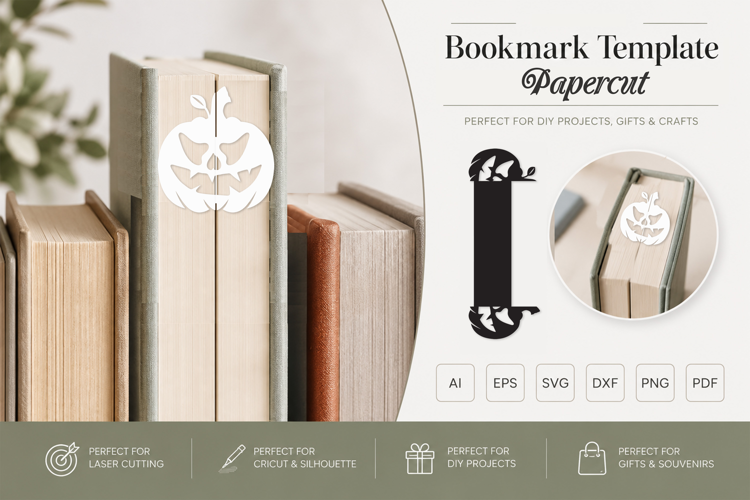 Cutout Halloween Pumkin Bookmark Papercut