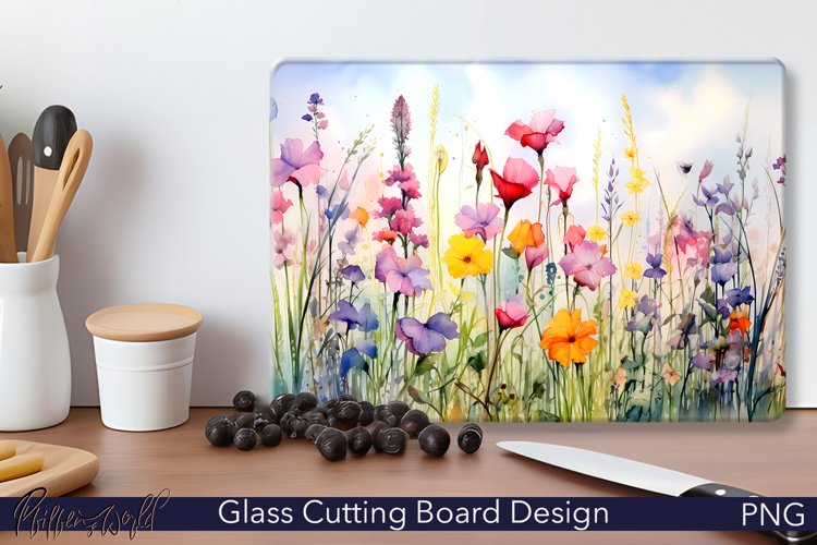 Glass Cutting Board Design | Wildflowers