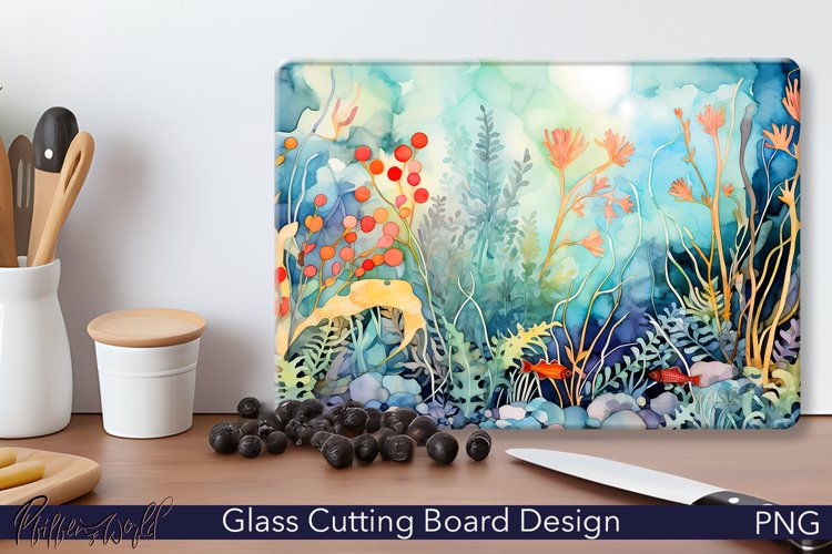 Glass Cutting Board Design | Underwater Nature