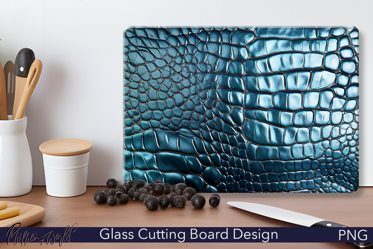 Leather Cutting Board Design | Blue Color