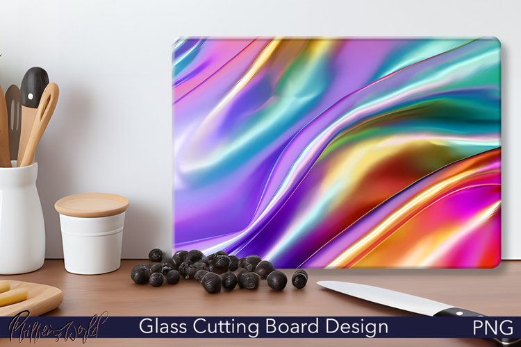 Abstract Cutting Board Design | Rainbow Colors