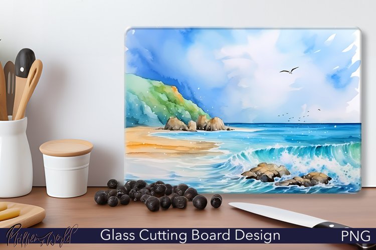 Glass Cutting Board Design | Sea Beach example image 1