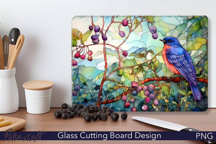 Glass Cutting Board Design | Bird and Spring example image 1
