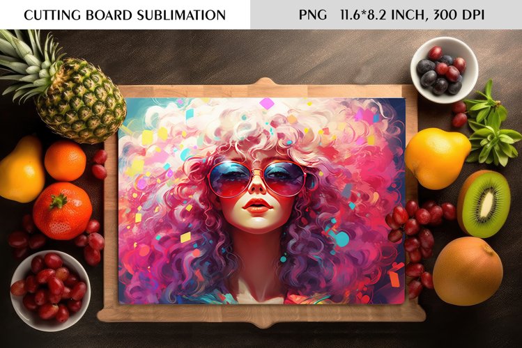 Watercolor Girl|Cutting Board Sublimation example image 1