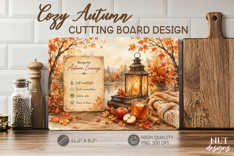 Autumn Evenings Cutting Board Kitchen Hygge Fall sublimation