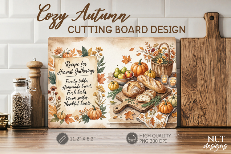 Harvest Gatherings Cutting Board Kitchen farmhouse decor example image 1