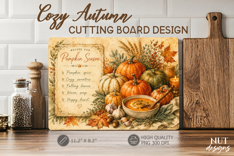 Pumpkin Thanksgiving Cutting Board Kitchen Fall sublimation example image 1