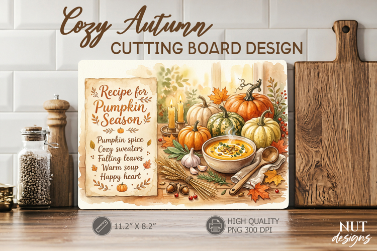 Pumpkin Thanksgiving Cutting Board vintage Fall sublimation example image 1