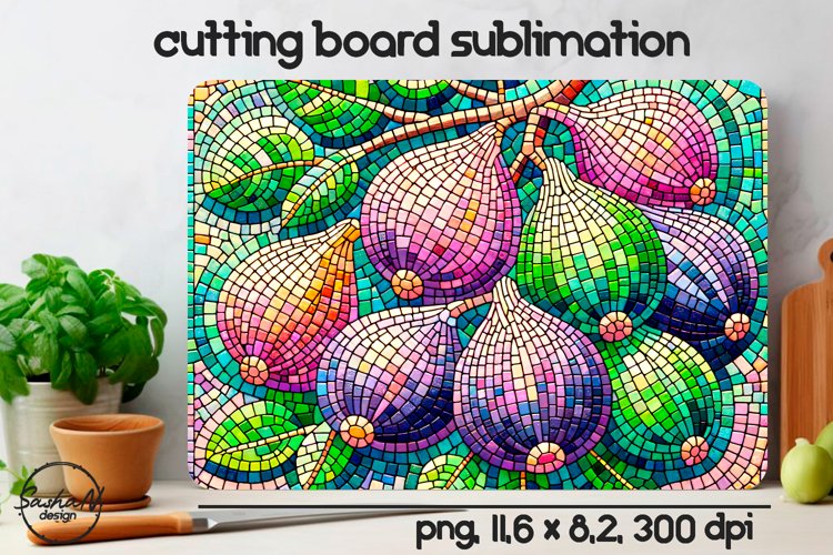 Figs cutting board sublimation example image 1