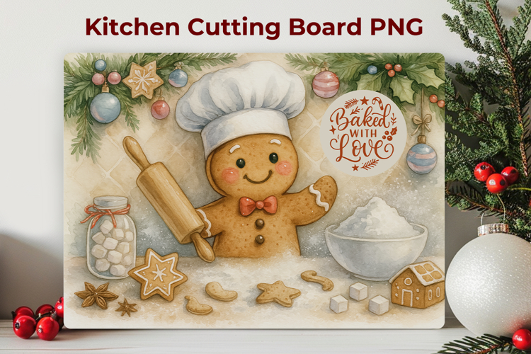 Gingerbread Christmas Cutting Board