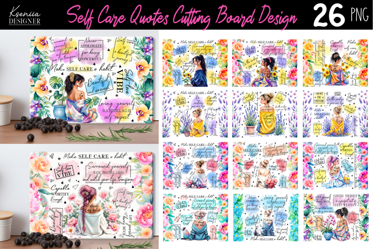 Floral Cutting Board Sublimation Design