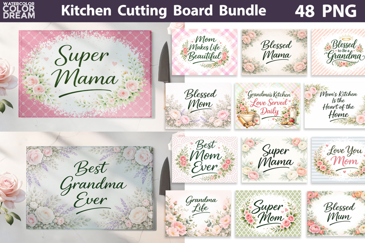 Mom Grandma Kitchen Quotes | Cutting Board Sublimation