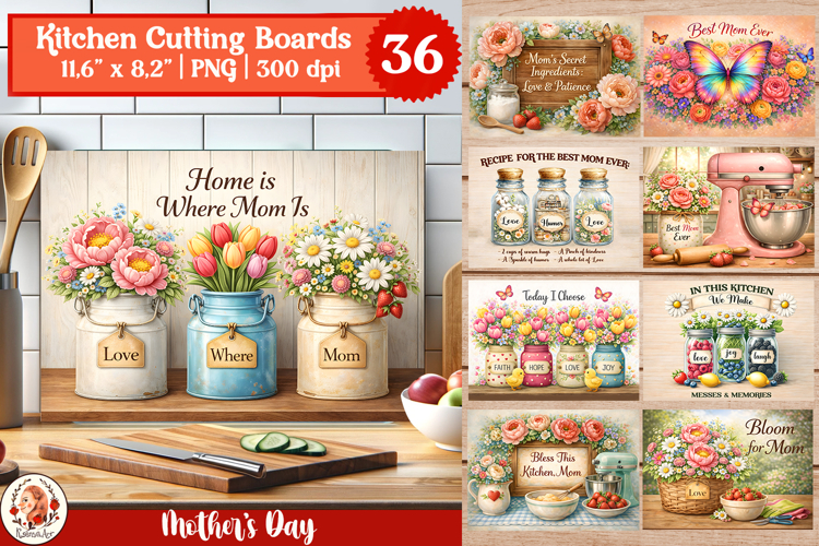 Moms Secret Ingredient, Mothers day cutting board Bundle