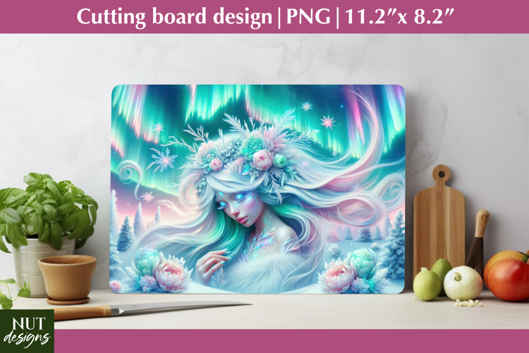 Winter Aurora Fairy Cutting Board Winter kitchen decor