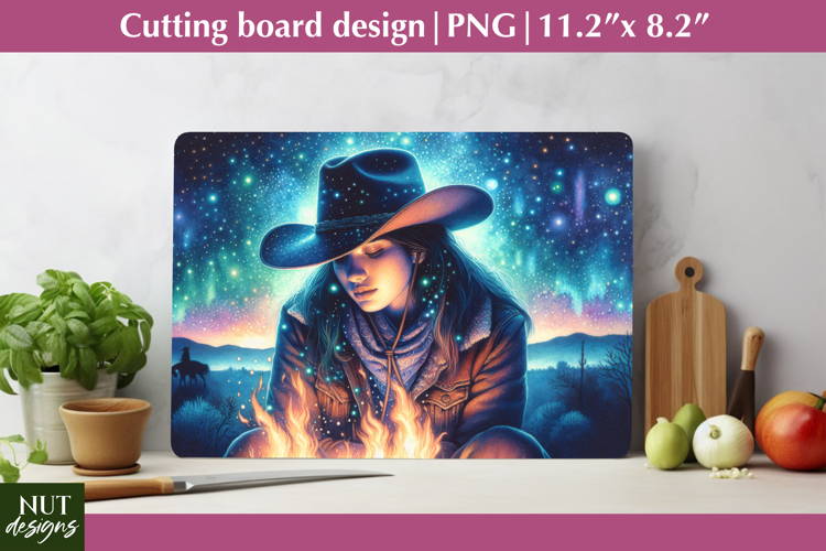 Starlit Cowgirl Cutting Board Western theme Cutting Board