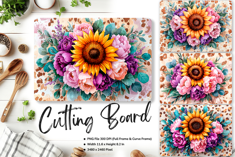Sunflower Cutting Board Kitchen Chopping Board Sublimation12