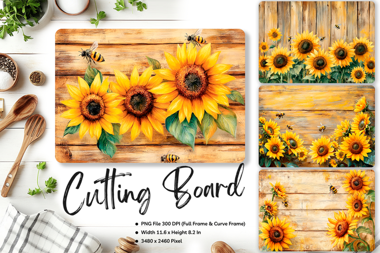 Sunflower Cutting Board Kitchen Chopping Board Sublimation55