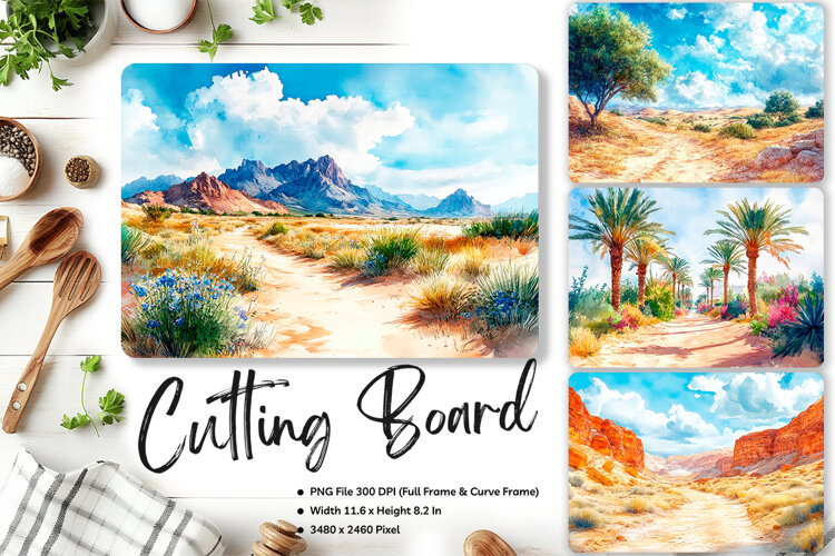 Desert Cutting Board Kitchen Western Chopping Board_64 example image 1
