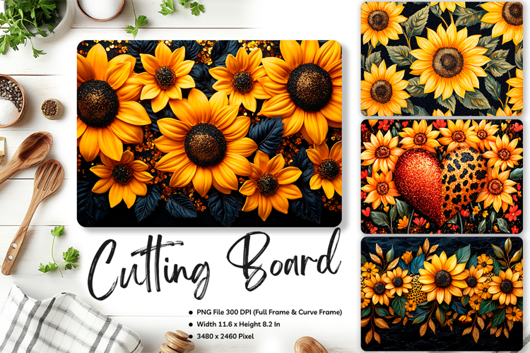 Sunflower Cutting Board Kitchen Chopping Board Sublimation79