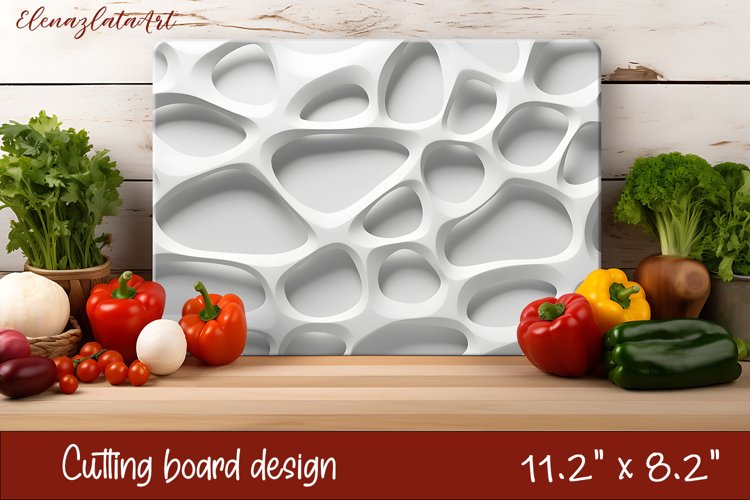 3d wooden cutting board Sublimation | Kitchen cutting board example image 1