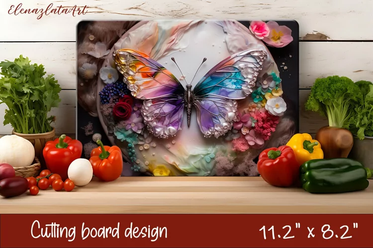 Butterflies Cutting Board. 3D Butterflies Cutting Board