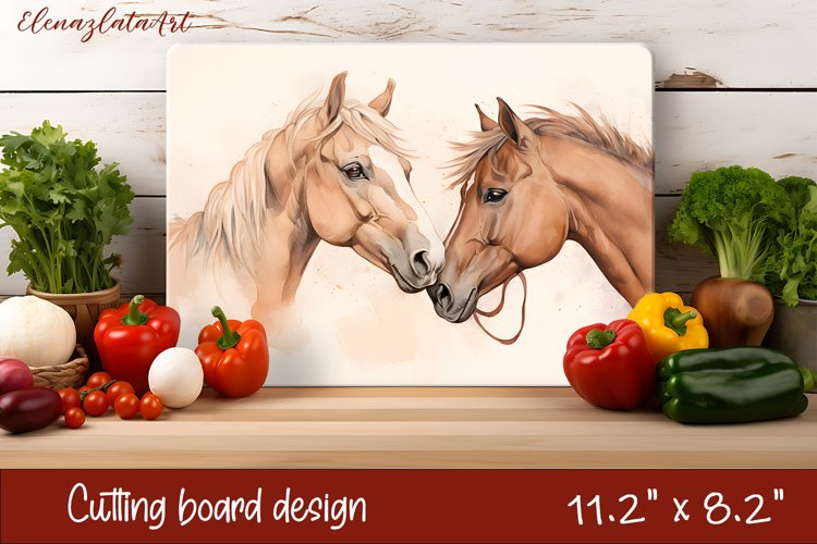 Horse Kitchen Cutting Board Sublimation Design | Kitchen