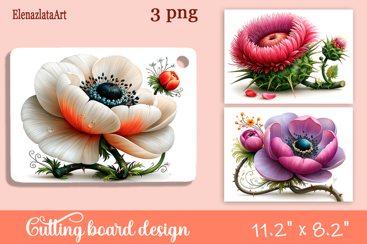 Watercolor summers flowers Cutting Board