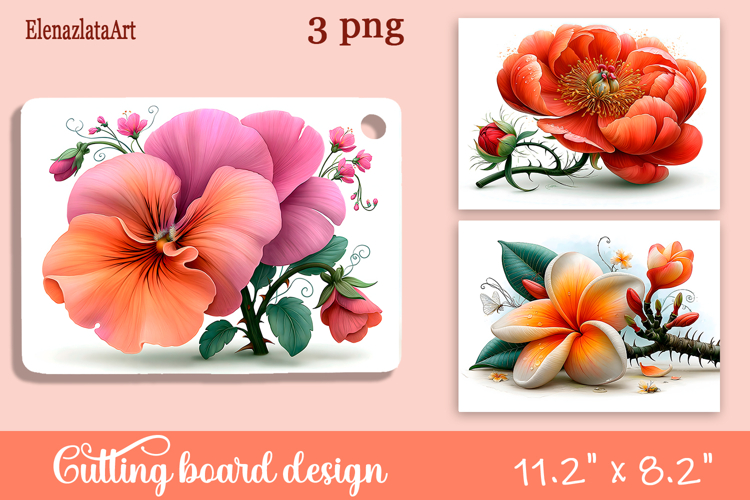 Watercolor summers flowers Cutting Board