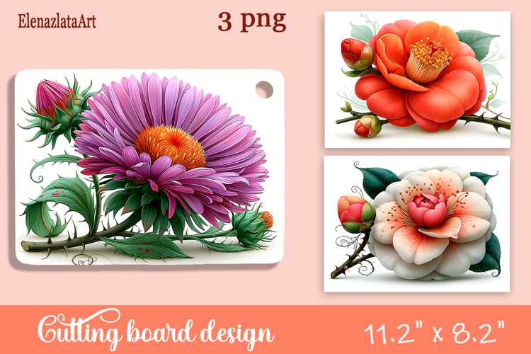Watercolor summers flowers Cutting Board