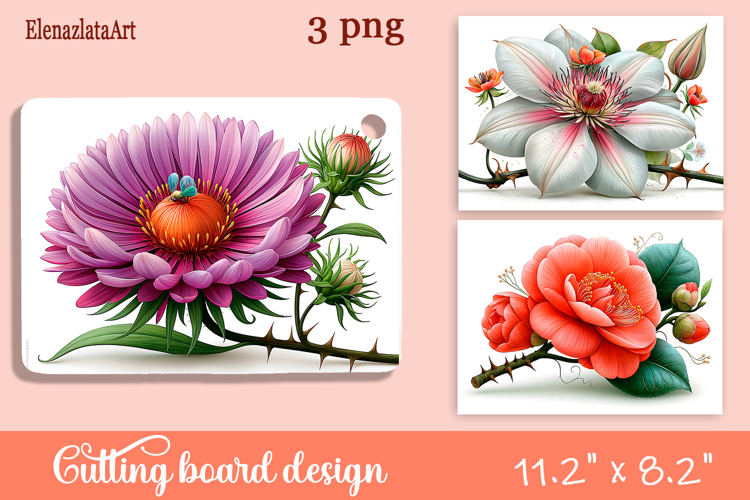 Watercolor summers flowers Cutting Board