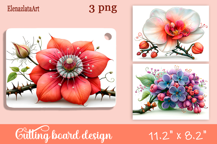 Watercolor summers flowers Cutting Board