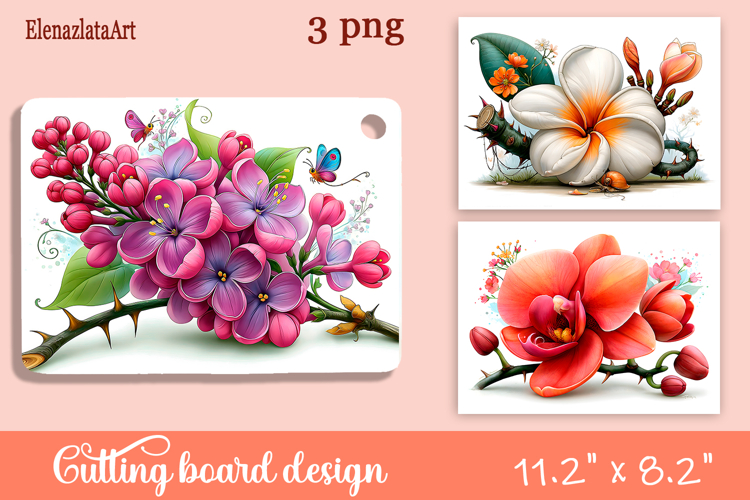 Watercolor summers flowers Cutting Board