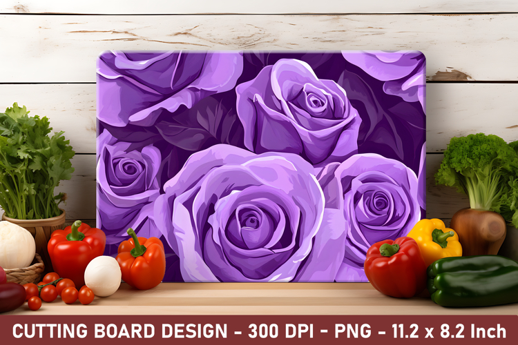 Purple Rose Flower Cutting Board | Cutting Board Png