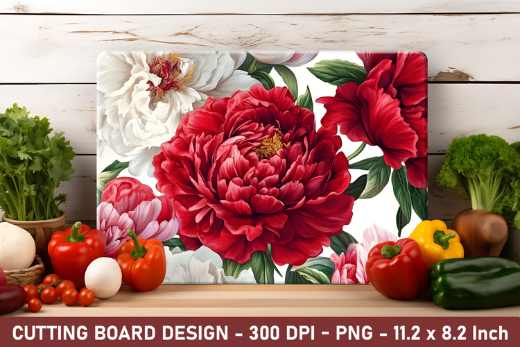 Peony Flower Cutting Board | Cutting Board Png