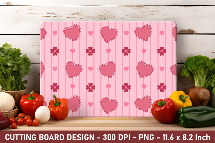 Heart & Floral Cutting Board | Cutting Board Png