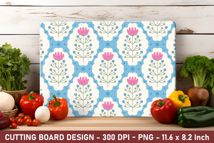 Folk Flower Cutting Board | Cutting Board Png